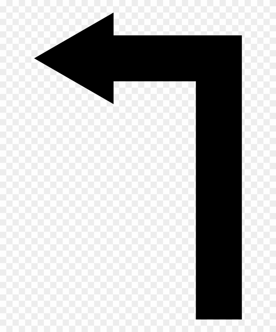 Arrow Straight Angle Turning To Left Comments Clipart