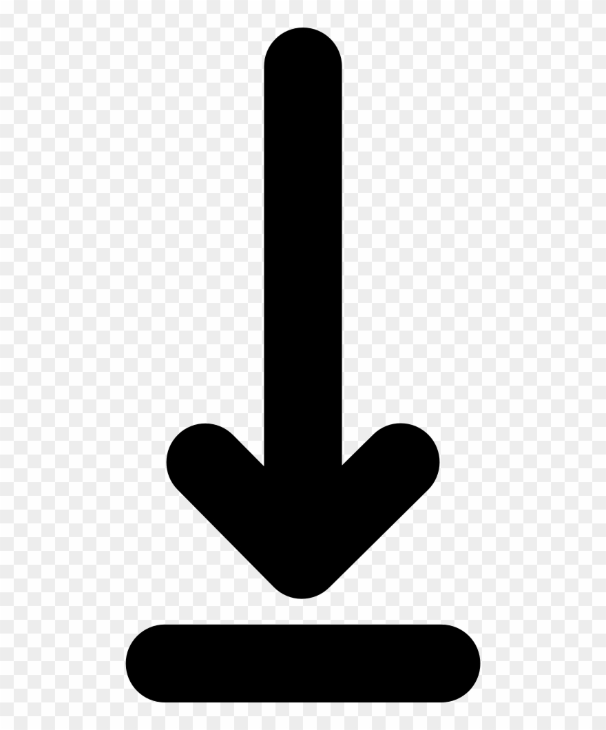Straight Down Arrow On A Line Comments Clipart