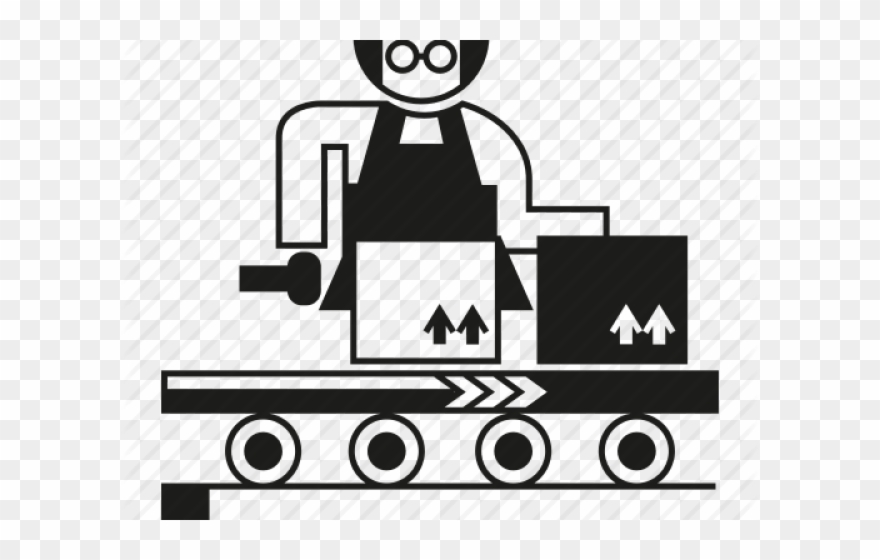 Industrial Worker Clipart Factory Line - Png Download