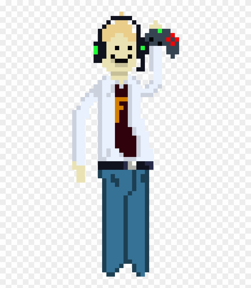 The Happy Guy Gamer White With A F And A Gamepad Clipart