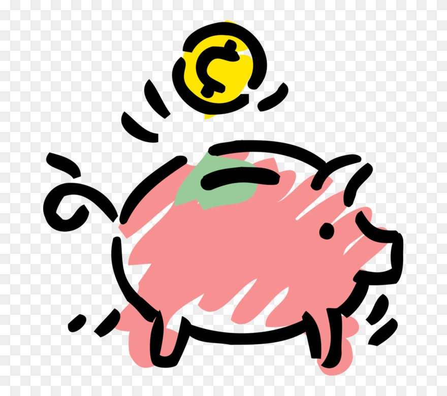 Vector Illustration Of Coin Deposit In Piggy Bank Money Clipart