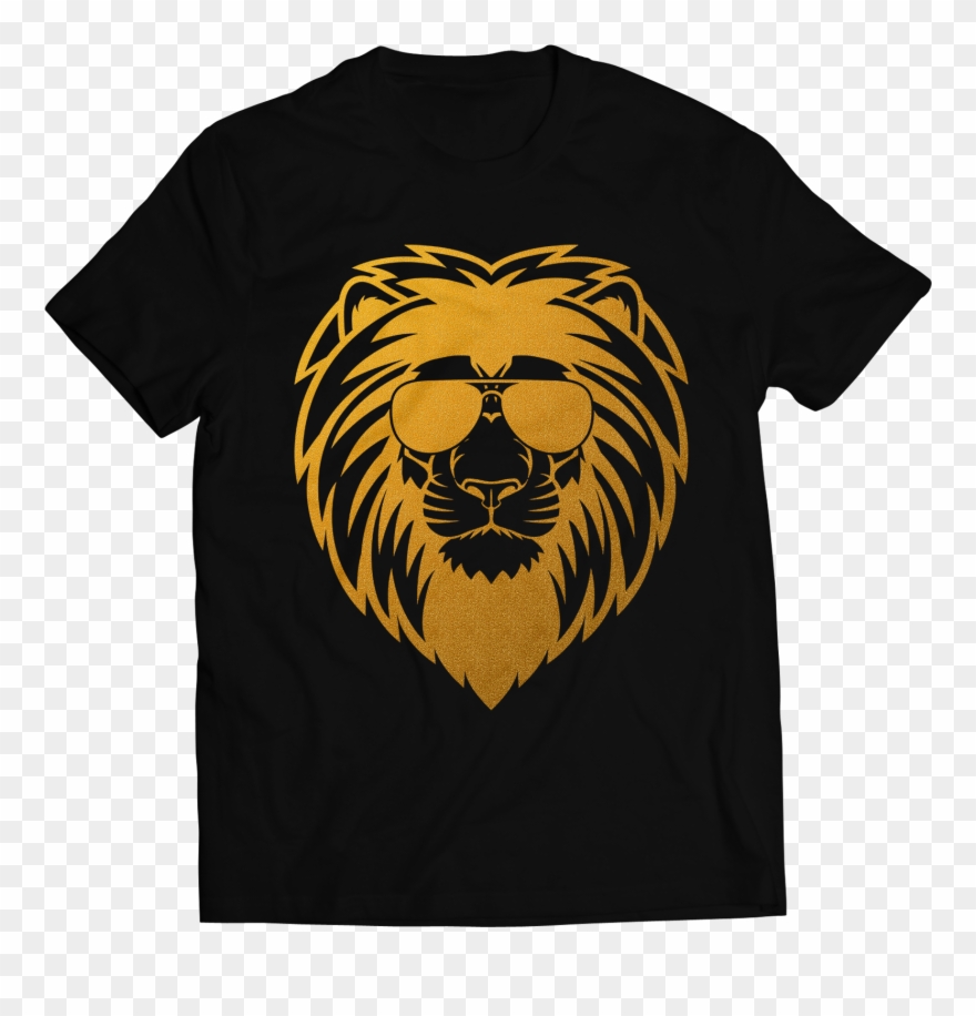 Big Bang Apparel Lion's Face Gold Foil T-shirt Clipart