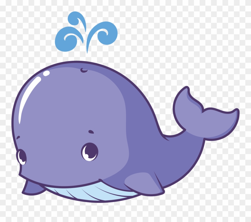 Purple Clipart Whale - Png Download