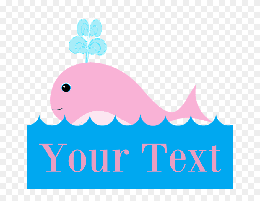 Personalizable Pink Whale Flip Flops Clipart