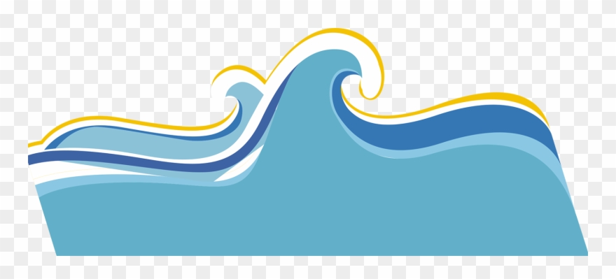 Ocean Wave Blue And Yellow Clipart