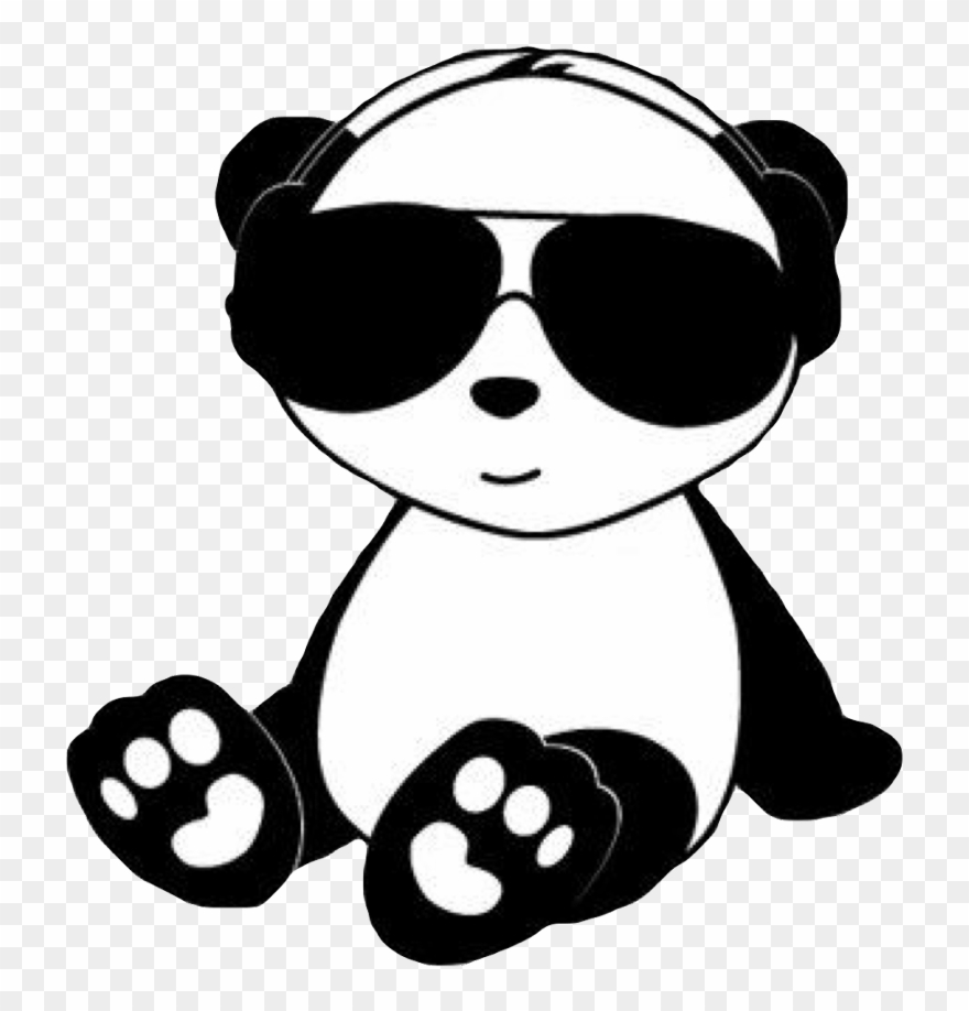 Chill Panda Cute Kawaii Black White Animal Bear Paw Clipart