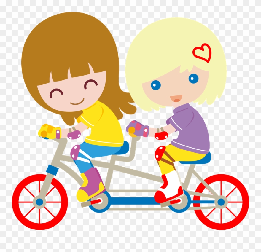 Kids Clipart Cycling - Png Download