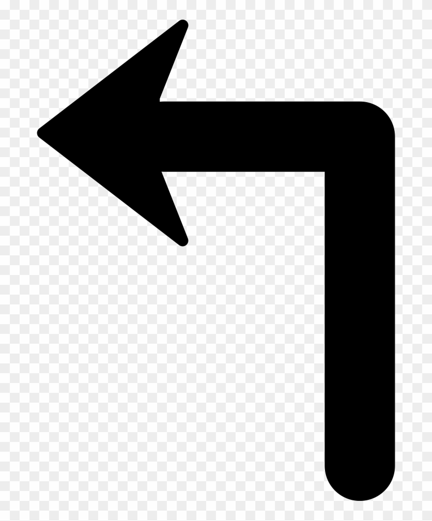 Arrow Of Large Size Turning To The Left Comments Clipart
