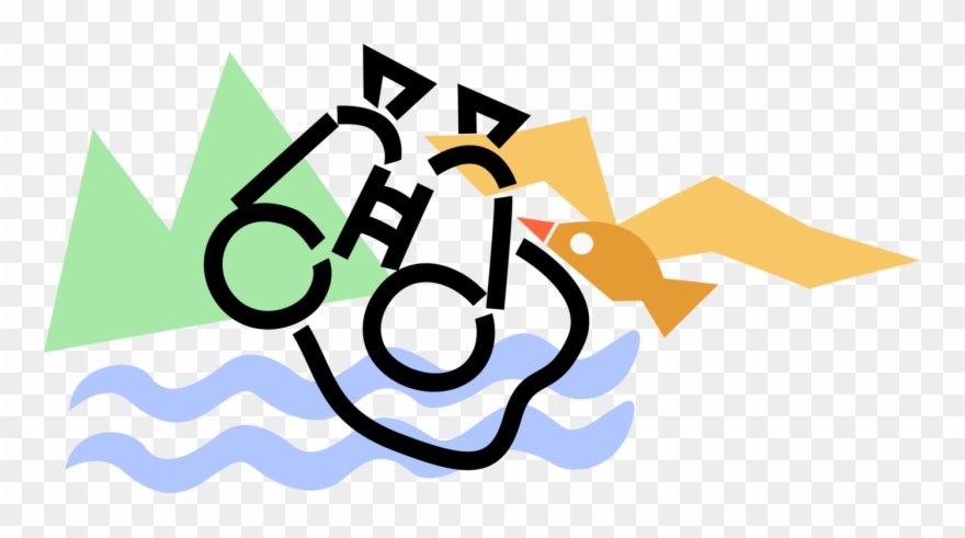 Vector Illustration Of Binoculars, Field Glasses Or Clipart