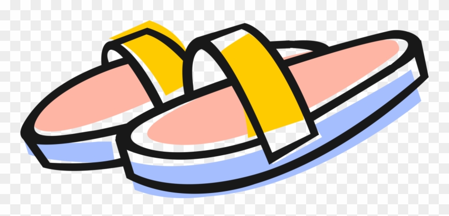 Vector Illustration Of Sandals, Thong Flip-flops Or Clipart