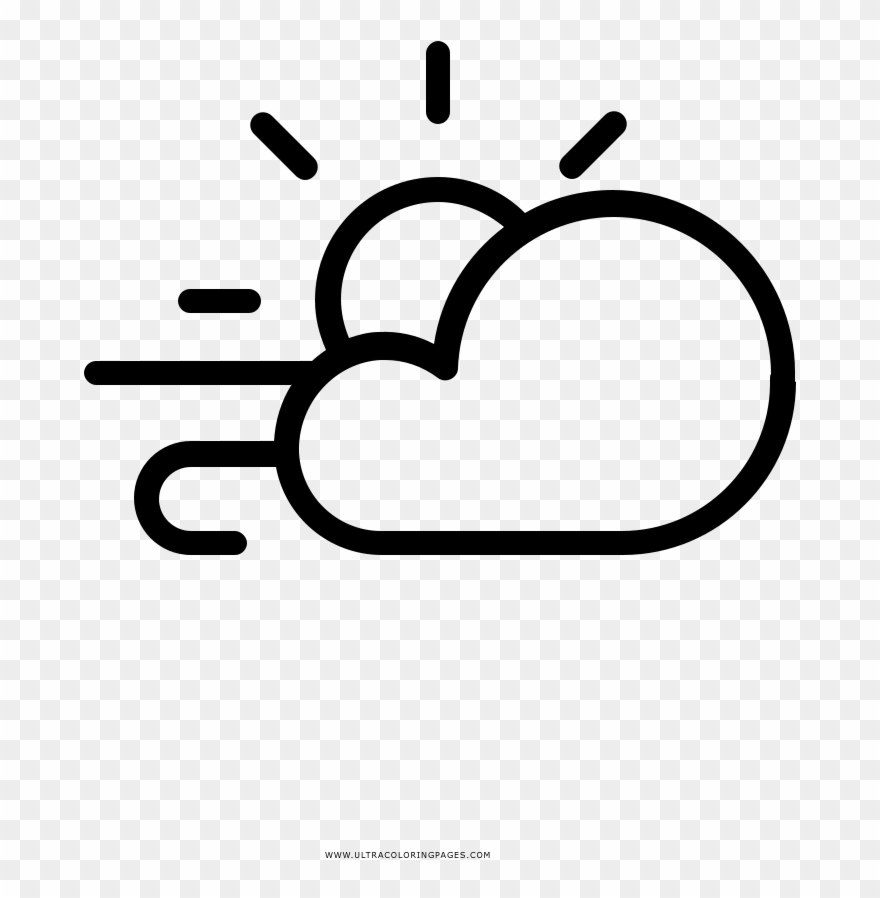 Windy Day Coloring Page Clipart