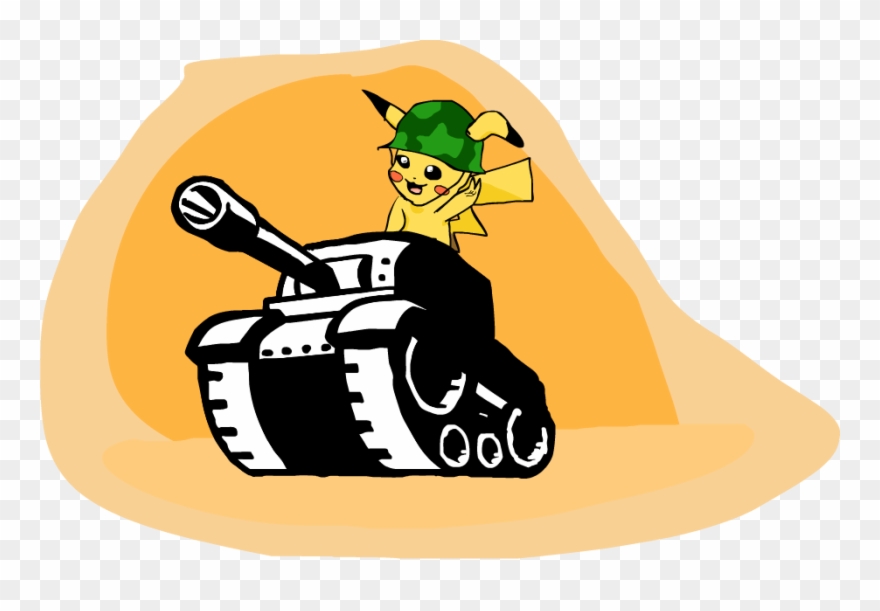 Pikachu In A Tank Clipart