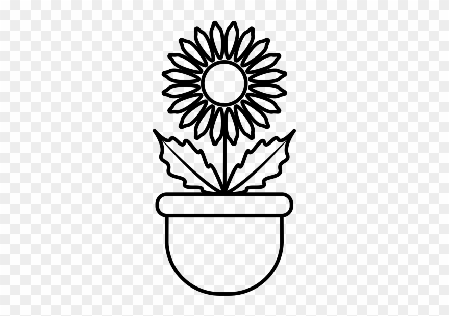 Flower Pot Clip Art Black And White Png Download (3013274) PinClipart