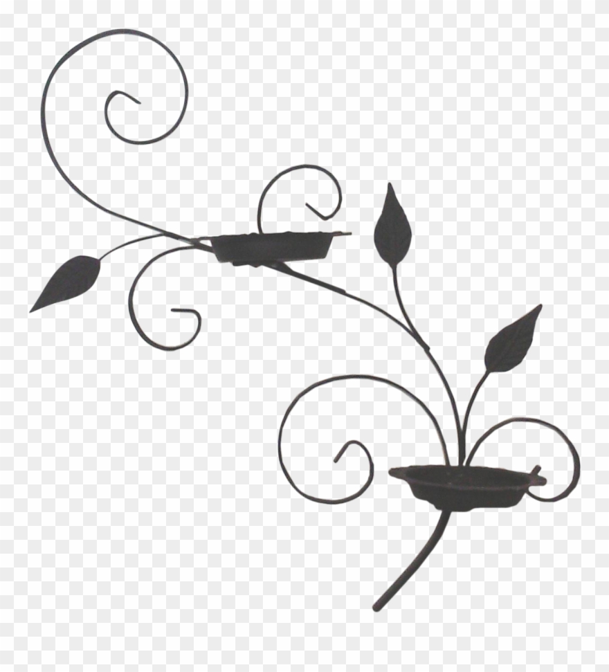 Salterini-style Iron Wall Planter In A Scrolled Design Clipart