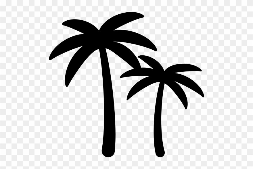 Palm Trees Rubber Stamp Clipart