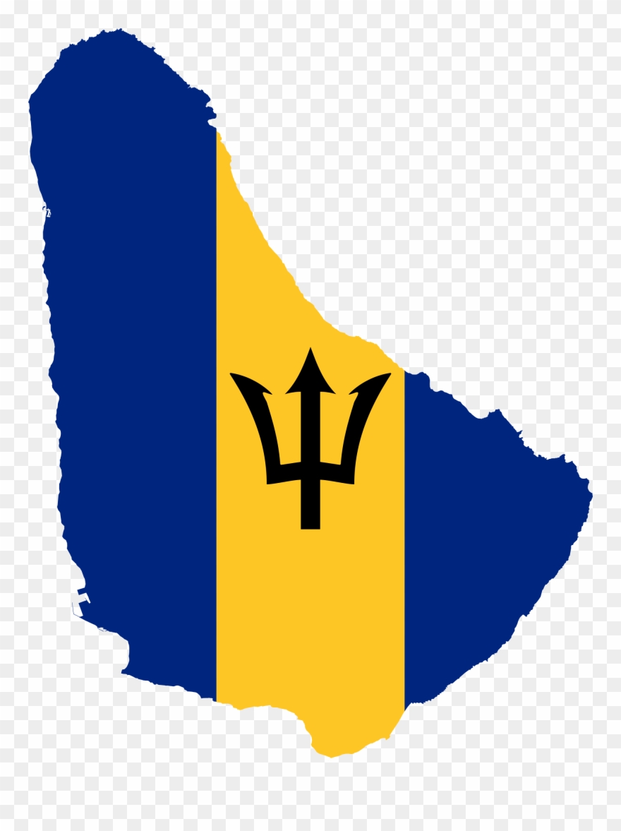 Flag-map Of Barbados Clipart