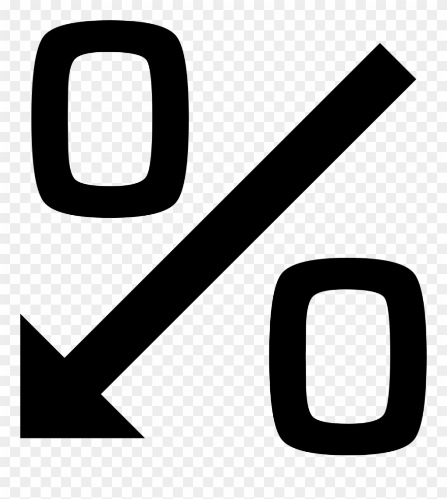 Money Percentage Symbol With Down Arrow Slash Comments Clipart