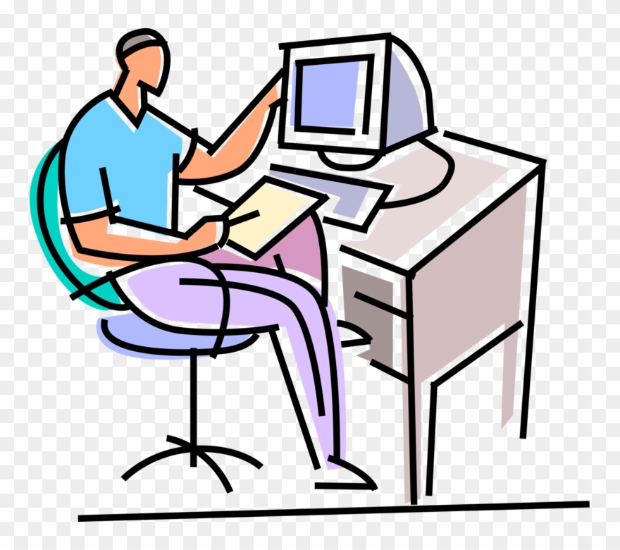 Student Works On School Clipart