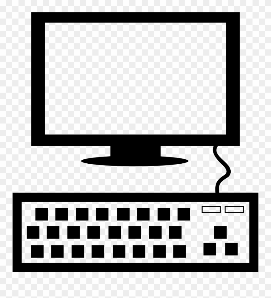 Workplace With Computer Monitor And Keyboard Comments Clipart