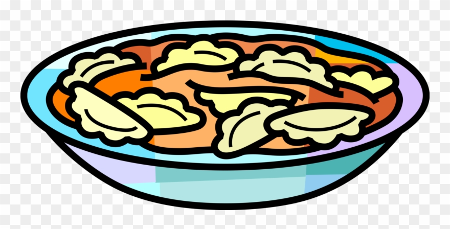 Vector Illustration Of Agnolotti Pasta With Meat Or Clipart