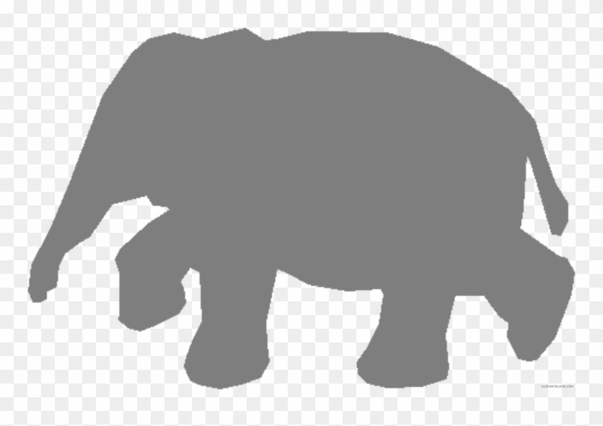 Grey Elephant Animal Free Black White Clipart Images - Png Download