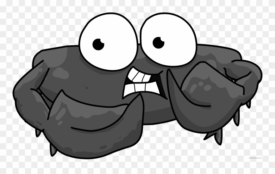 Cartoon Crab Animal Free Black White Clipart Images - Png Download