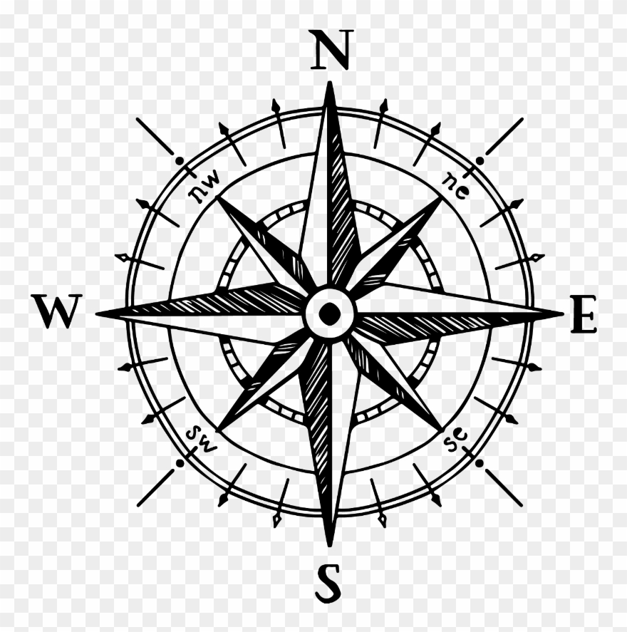 Drawing Black North South Clipart