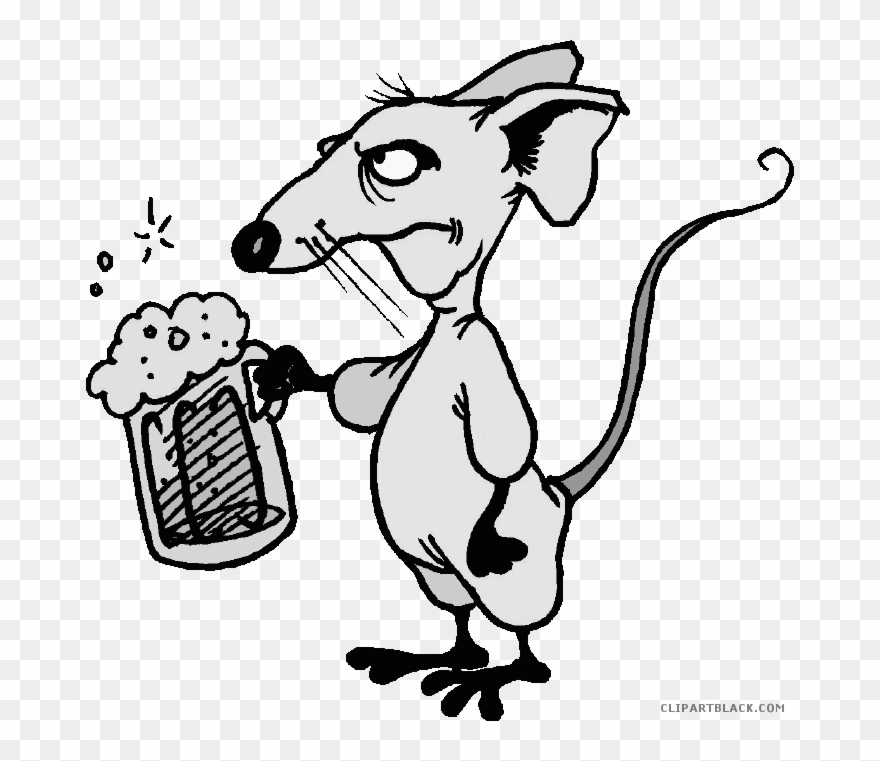Clipart Rat Black And White - Png Download