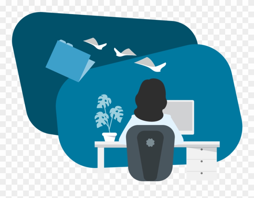 Knosys Knowledgeiq Woman Desk Paper Files Clipart