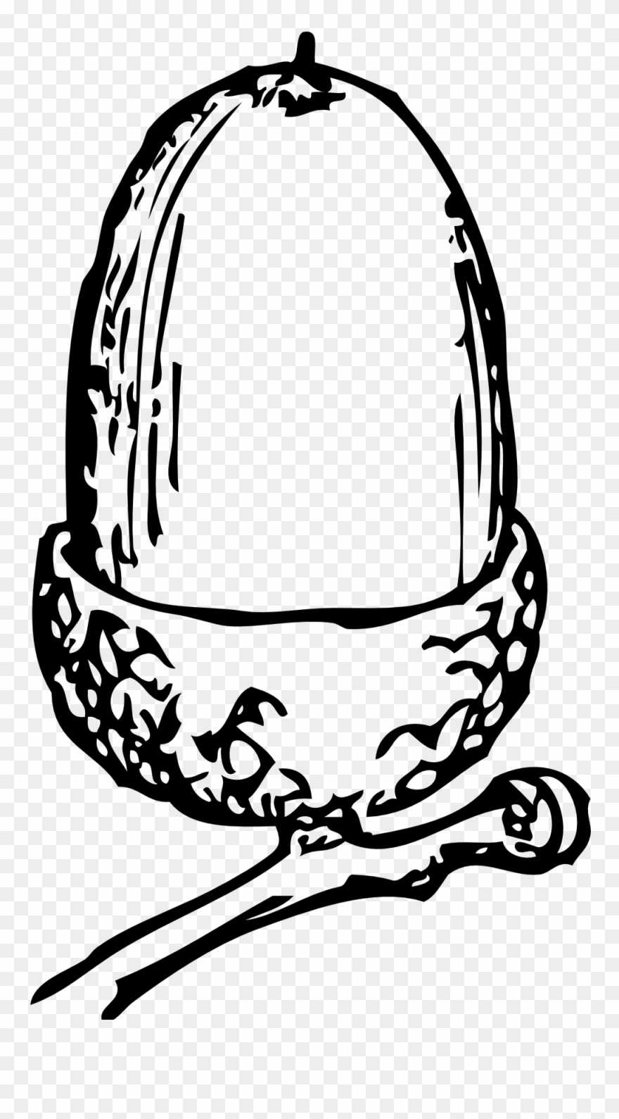 Black Acorn Silhouette Clipart