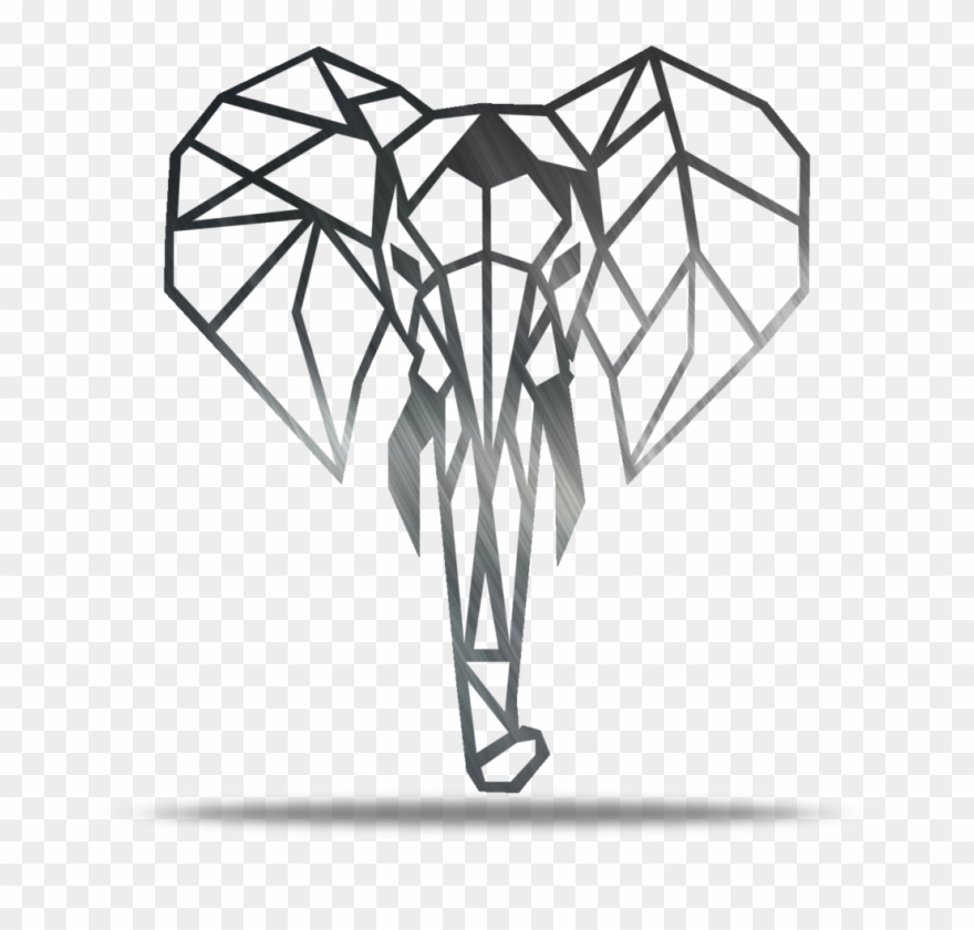 Geometric Elephant Metal Wall Art Clipart