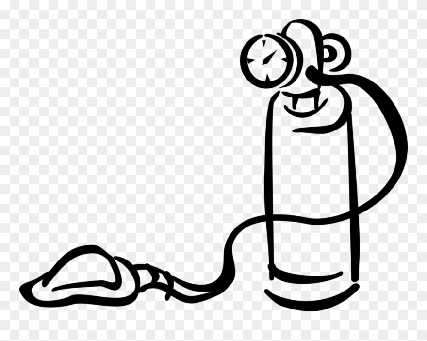 Vector Illustration Of Home Medical Oxygen Cylinder Clipart