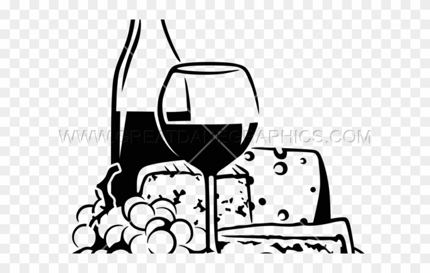 Drawn Cheese Wine Grape Clipart