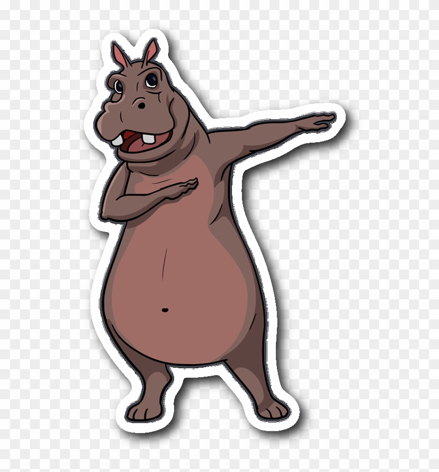 Hippopotamus Sticker For Car Bumper, Animal Lover Gifts Clipart