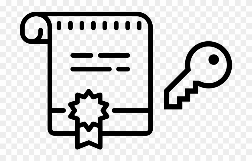 Illustration Of The Certificate And Key Clipart