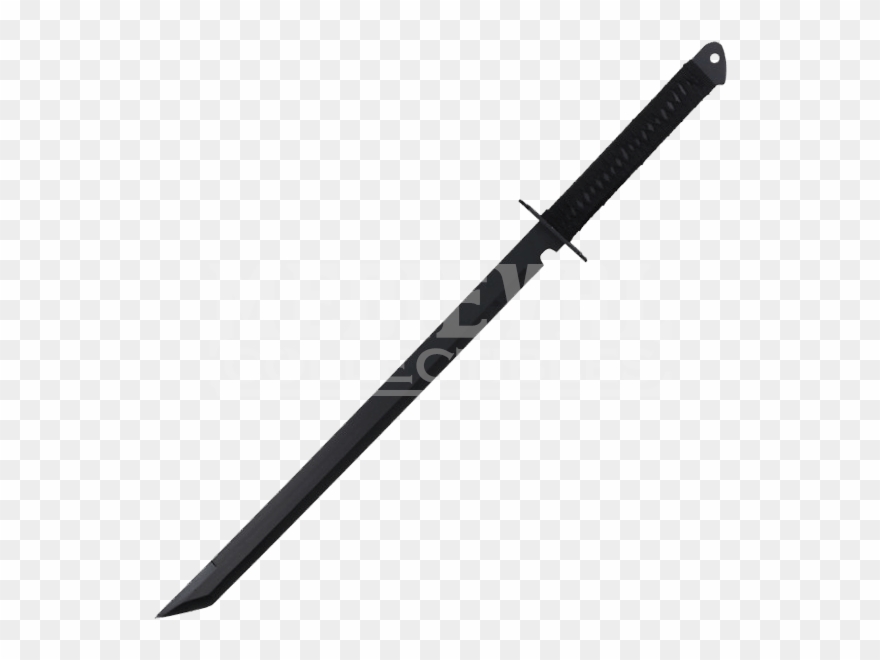 Black Ninja Sword With Cross Guard Clipart