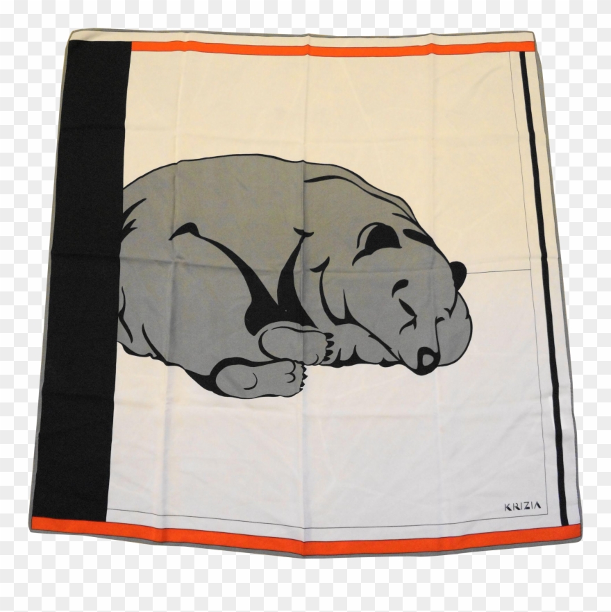Krizia Polar Bear Scarf Red White Black Grey 34 In Clipart