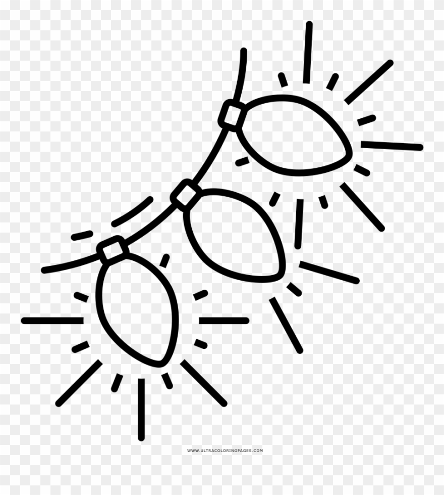 Christmas Lights Coloring Page Clipart