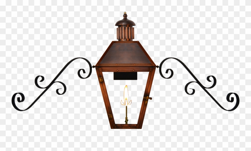 Georgetown Wall Gas Lantern With Dual Scroll Mustache Clipart