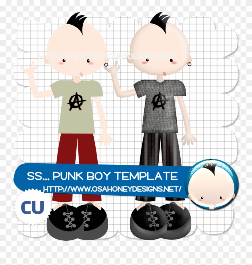 Simon Says Punk Boy Template " Fb Freebie Clipart