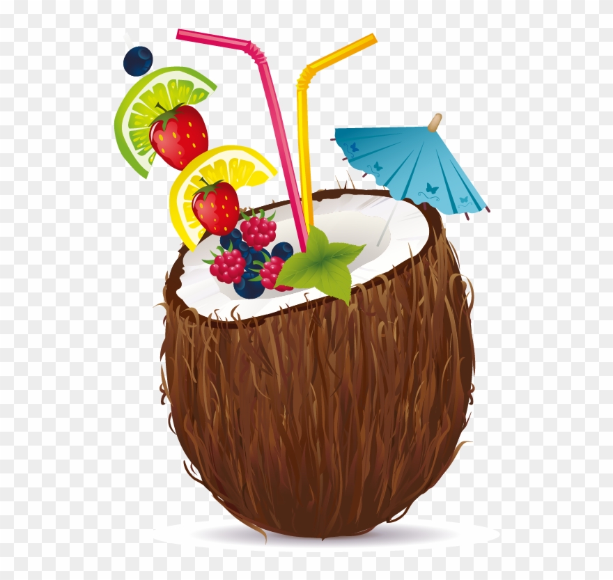 Juice Cocktail Coconut Water Coconut Milk Clip Art - Png Download