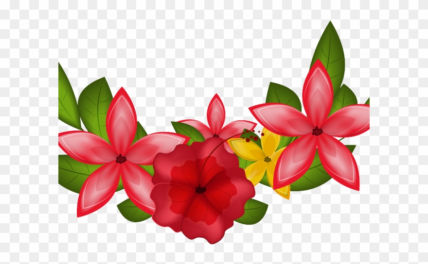 Red Flower Clipart Decoration - Png Download