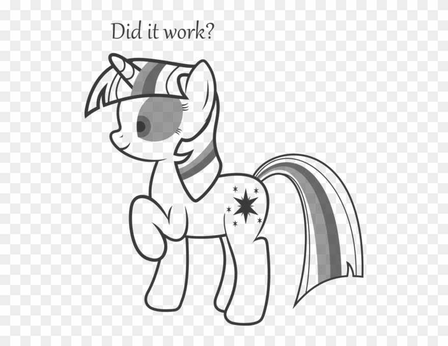 Pony Horse Clip Art Line Art White Face Black Black - Png Download