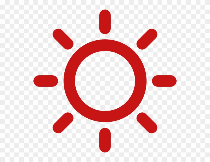 Red Icon Of A Sun Clipart