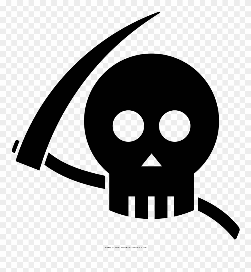 Grim Reaper Coloring Page Clipart