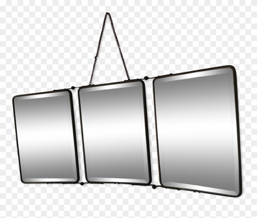 Mirror Triptych Barber 25 X 59 Vintage Clipart