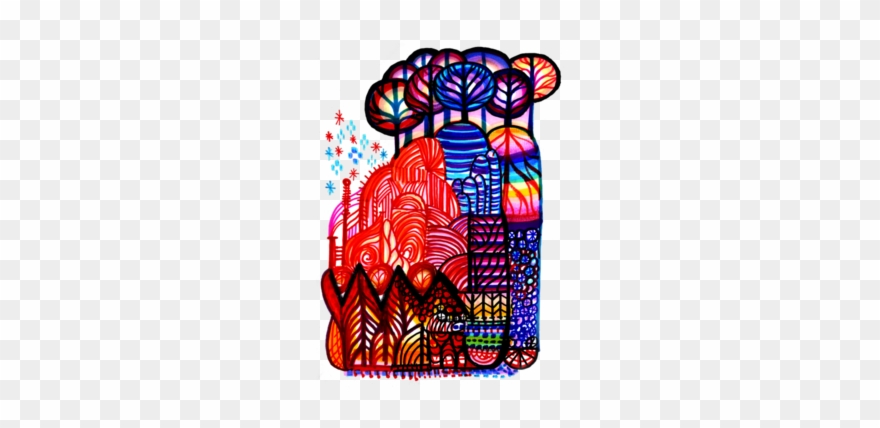 Rainbow Diamond Sparkle Trees Clipart