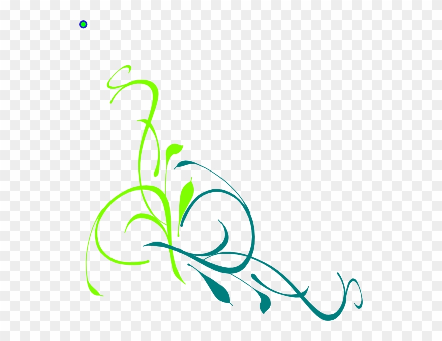 Teal And Lime Swirls Clip Art At Clker Com - Png Download