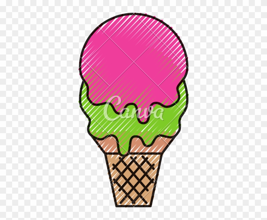 Ice Cream In Waffle Clipart