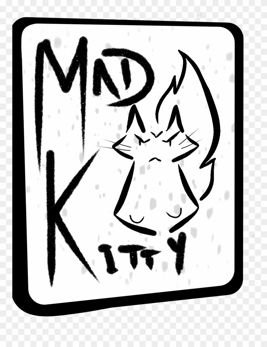 Matte Sticker Mad Kitty Clipart
